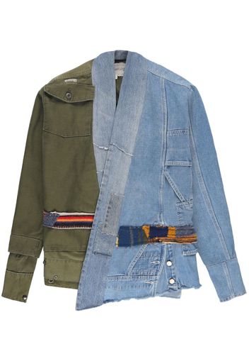 Greg Lauren asymmetric-design jacket - Blu