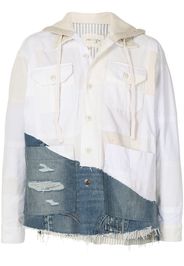 Greg Lauren Giacca-camicia con cappuccio - Bianco