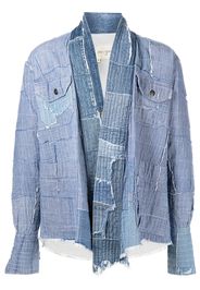 Greg Lauren patchwork denim jacket - Blu