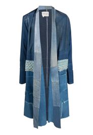 Greg Lauren Cappotto con design patchwork - Blu