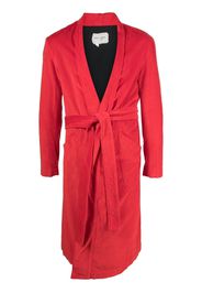 Greg Lauren Cappotto monopetto con cintura - Rosso