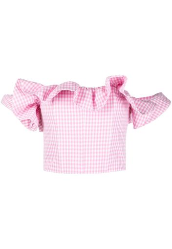 GRETA BOLDINI Top con ruches crop - Rosa