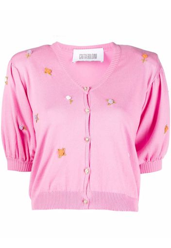 GRETA BOLDINI Cardigan Nespola crop - Rosa