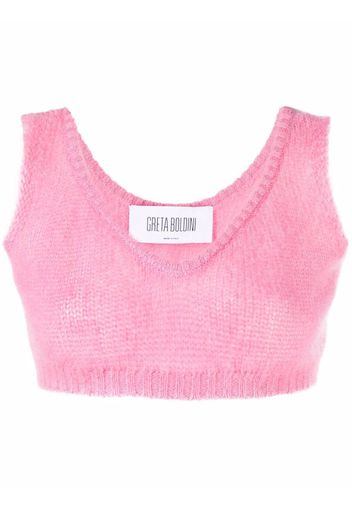 GRETA BOLDINI cropped knitted vest - Rosa