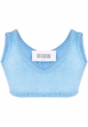 GRETA BOLDINI cropped knitted vest - Blu