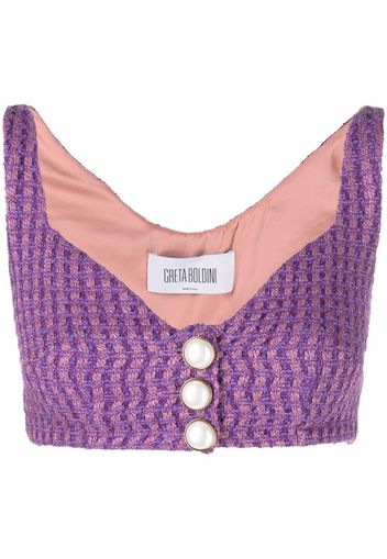 GRETA BOLDINI front-buttoned cropped vest - Viola