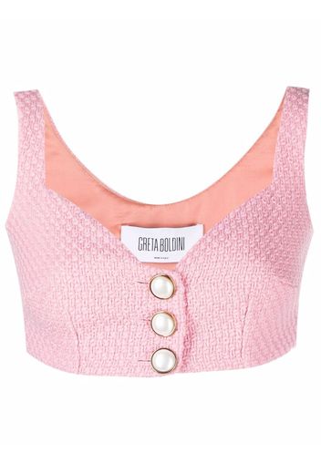 GRETA BOLDINI front-buttoned cropped vest - Rosa