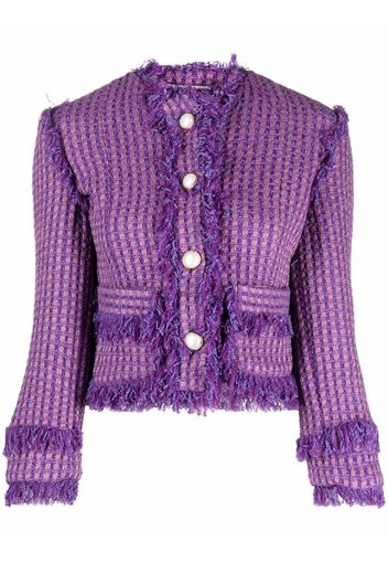 GRETA BOLDINI frayed-edge jacket - Viola