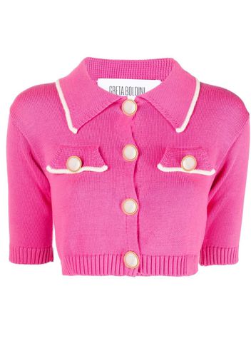 GRETA BOLDINI cropped button-fastening cardigan - Rosa