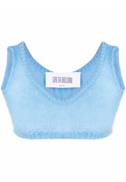 GRETA BOLDINI cropped knitted vest - Blu