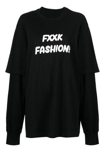 Ground Zero slogan-print long-sleeve sweatshirt - Nero