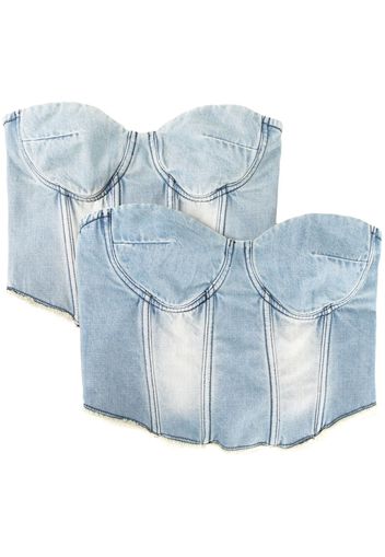 Ground Zero Corsetto denim senza spalline - Blu