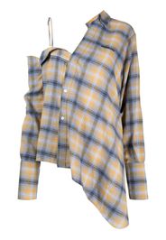 Ground Zero Camicia asimmetrica tartan - Giallo