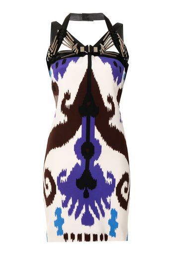 abstract print strapped dress