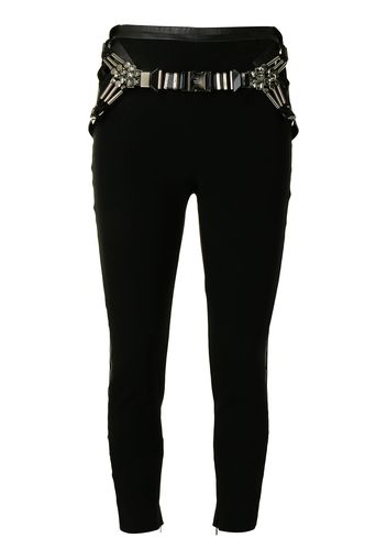 Gucci Pre-Owned Pantaloni skinny con cintura - Nero