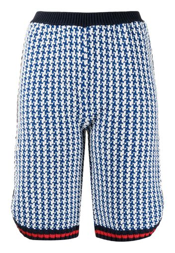 Gucci Pre-Owned Shorts con motivo pied-de-poule - Blu