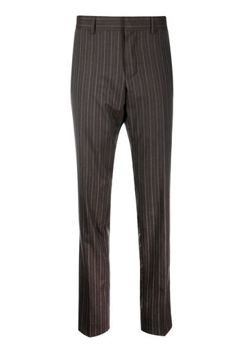 Gucci Pre-Owned 2000s pinstriped slim-legged tailored trousers - Grigio