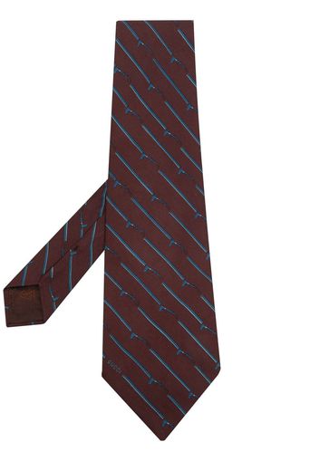 Gucci Pre-Owned 1970s graphic-print silk tie - Marrone
