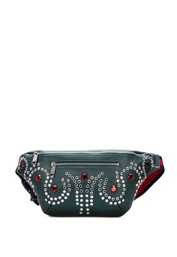 Gucci Pre-Owned Web-stripe crystal-embellished belt bag - Verde