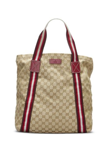 Gucci Pre-Owned GG Supreme Web Stripe tote bag - Marrone