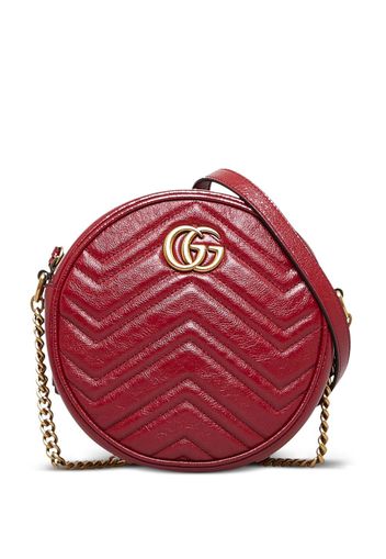 Gucci Pre-Owned Marmont Double G round crossbody bag - Rosso
