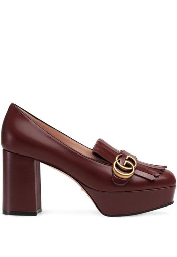 Pumps con plateau e frange