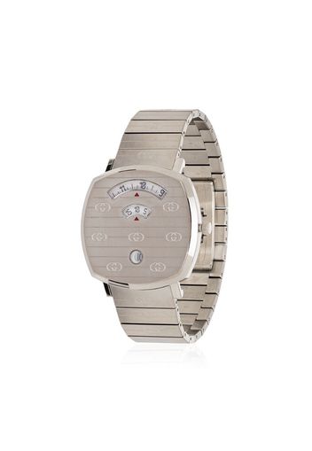 silver tone grip stainless steel watch