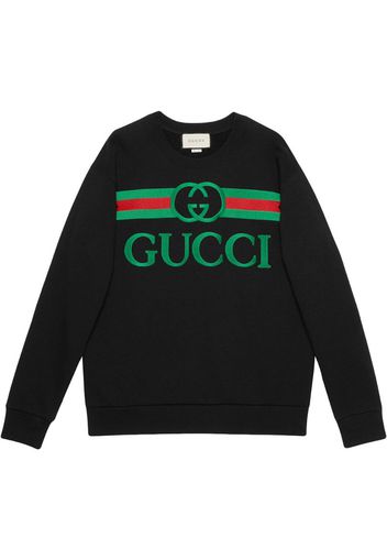 Felpa oversize in cotone con logo Gucci