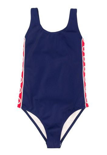 appliqué stripe swimsuit