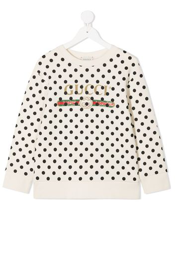 polka dot print sweatshirt