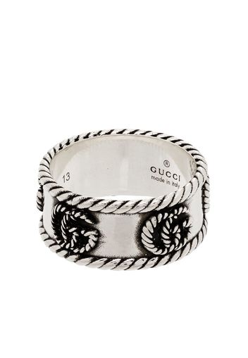 sterling silver GG Marmont aged logo ring