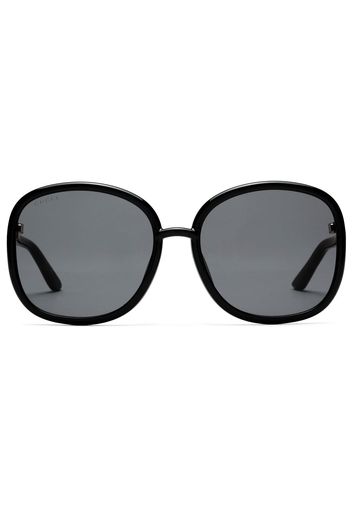 Gucci Eyewear Occhiali da sole tondi Horsebit - Nero