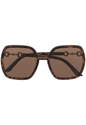 Gucci Eyewear Occhiali da sole oversize - Marrone