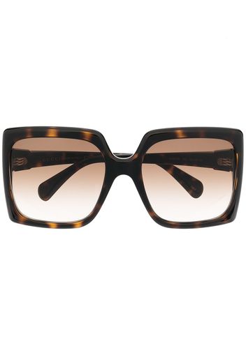 Gucci Eyewear square-frame logo plaque sunglasses - Marrone