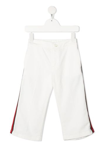 Gucci Kids Web-detail straight-leg trousers - Bianco