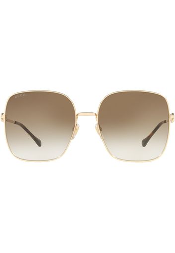 Gucci skirt Eyewear horsebit-embellished oversized sunglasses - Oro