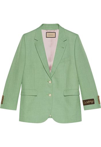 Gucci single-breasted linen-blend jacket - Verde