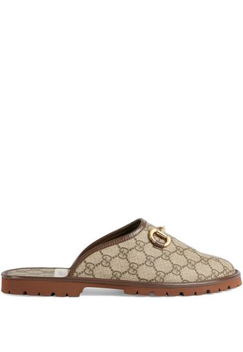 Gucci GG monogram horsebit-detail slippers - Toni neutri