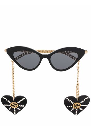 Gucci Eyewear Occhiali da sole cat-eye - Nero