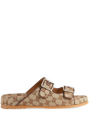 Gucci GG Supreme-print mule sandals - Toni neutri