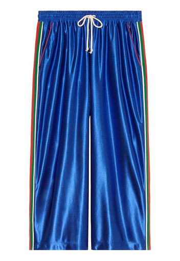 Gucci Web detailing wide-legged track pants - Blu