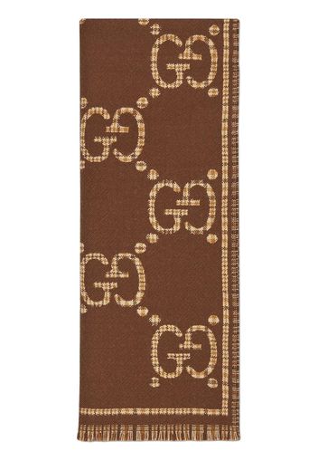 Gucci Sciarpa GG con effetto jacquard - Marrone