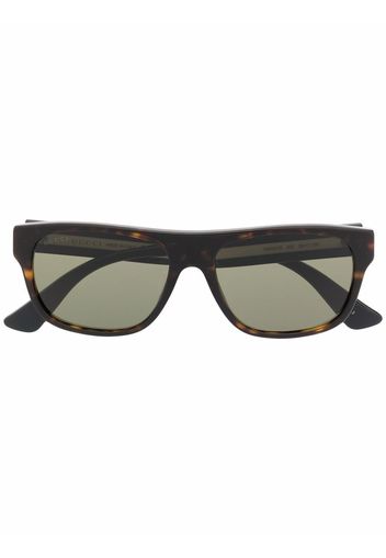 Gucci Eyewear metallic sides tortoiseshell square-frame sunglasses - Marrone