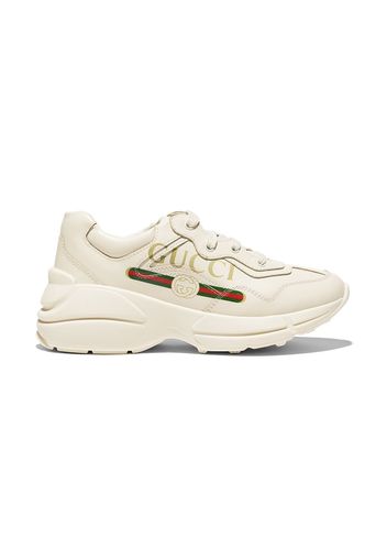 Gucci Kids Sneakers Rhyton con stampa - Toni neutri