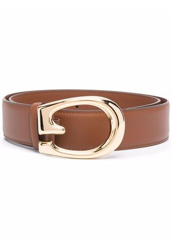 Gucci G-buckle leather belt - Marrone