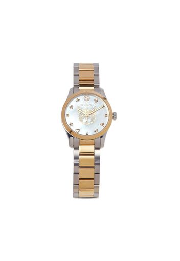 Gucci GCCI G-TIMELESS SILV GLD MOP DIAL FELINE - Argento