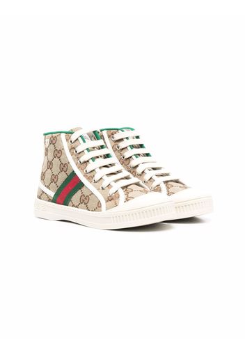 Gucci Kids GG-pattern high-top sneakers - Toni neutri