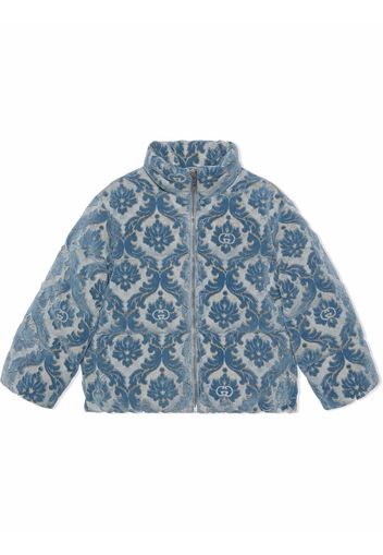 Gucci Kids GG velvet padded jacket - Blu