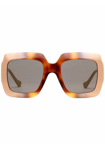 Gucci Eyewear chain-strap square sunglasses - Marrone