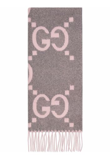 Gucci Sciarpa con logo GG jacquard - Grigio